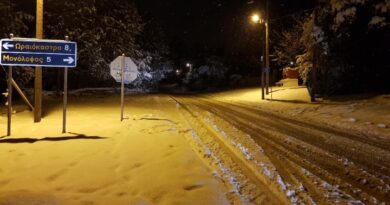 Κλειστοί οι δρόμοι για Άγιο Βασίλειο, Ωραιόκαστρο και Χαλκηδόνα λόγω παγετού