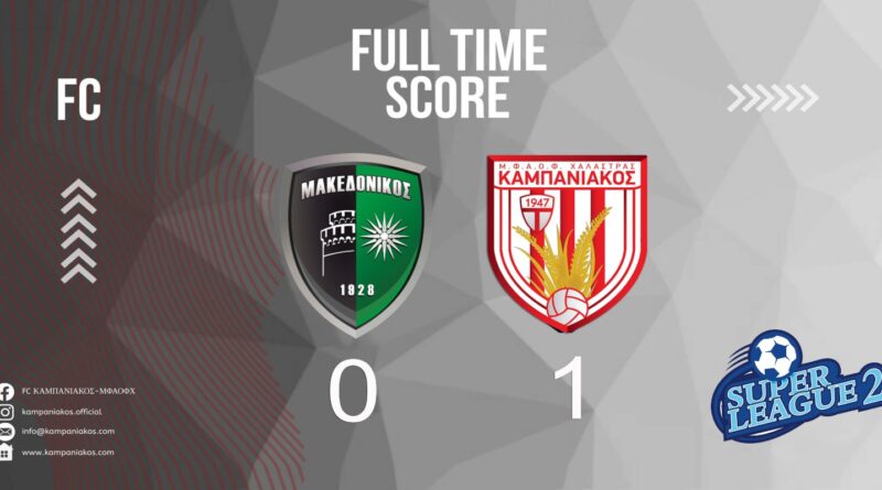 Ασταμάτητος ο Καμπανιακός, νίκησε (και) τον Μακεδονικό με 0-1