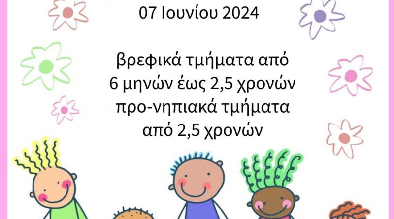 Δ. Ωραιοκάστρου: Έναρξη υποβολής αιτήσεων εγγραφής στους Δημοτικούς Βρεφικούς, Βρεφονηπιακούς και Παιδικούς Σταθμούς