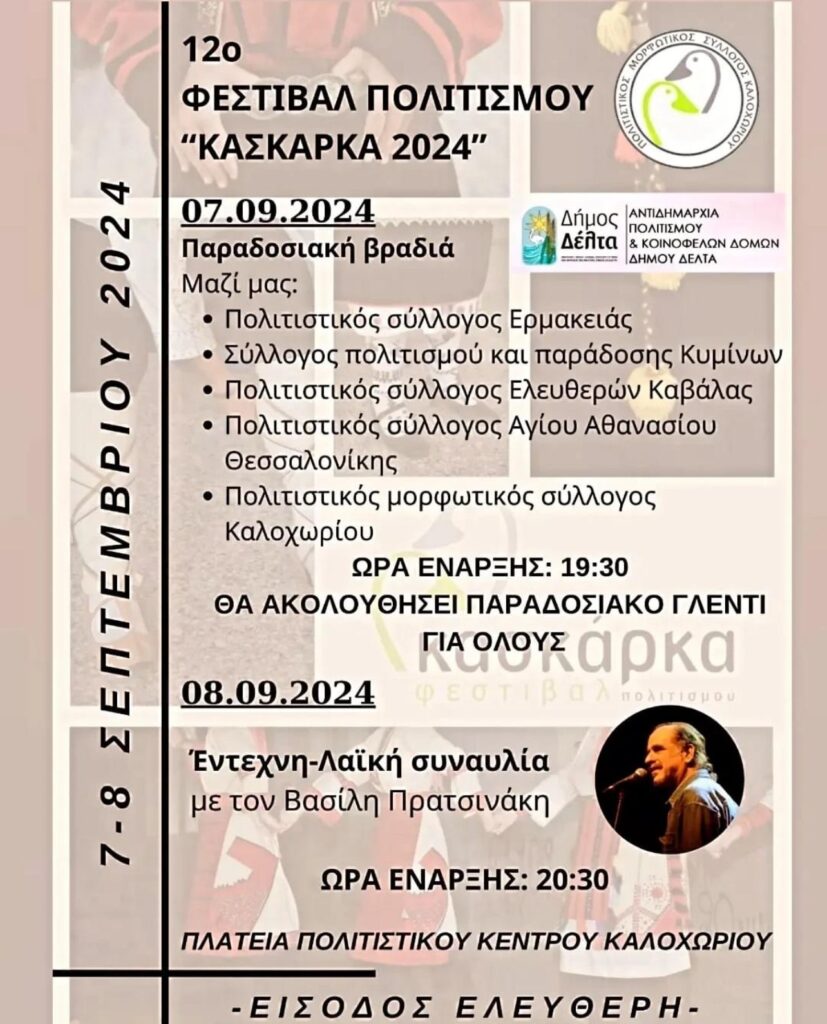 12ο Φεστιβάλ Πολιτισμού «Κασκάρκα 2024 στο Καλοχώρι 7-8/9