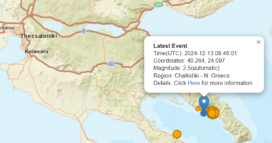 Σεισμός 4,7 βαθμών της κλίμακας Ρίχτερ δυτικά του Αγίου Όρους