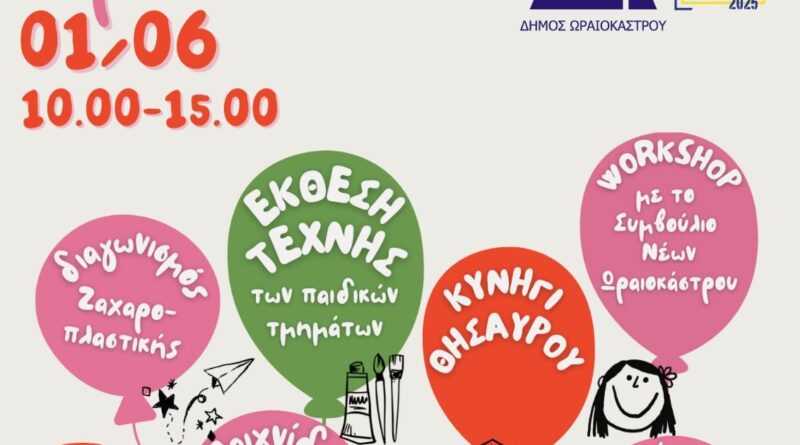 Πολιτιστικό Καλοκαίρι Δ. Ωραιοκάστρου: Την Κυριακή 1/6 το 2 eARTh (Art & Earth) Παιδικό Φεστιβάλ