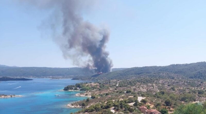 Χαλκιδική: Φωτιά στη Βουρβουρού – Ήχησε το 112 (vid)
