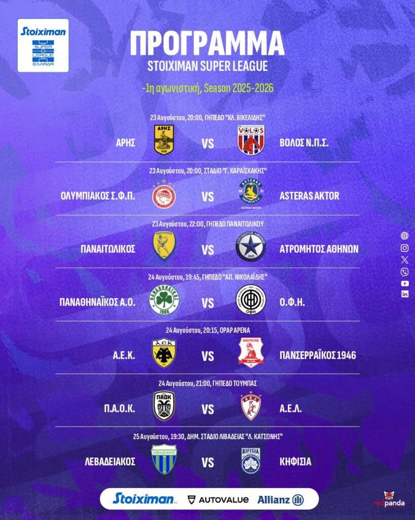 Super League: Το αναλυτικό πρόγραμμα της πρεμιέρας