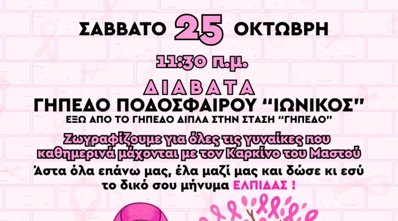 Το Δημοτικό Συμβούλιο Νέων Δήμου Δέλτα ζωγραφίζει για τις γυναίκες με καρκίνο του μαστού
