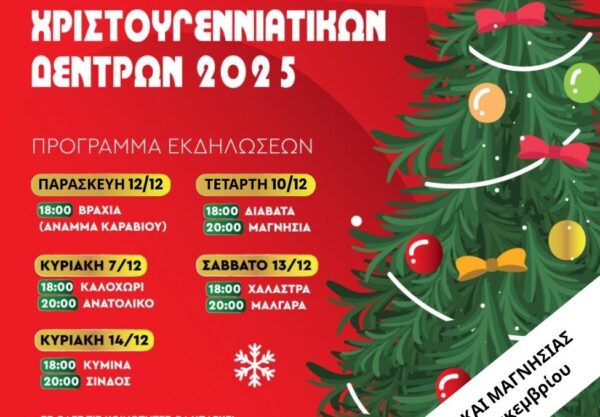 Αναβάλλεται λόγω καιρού το άναμμα των δέντρων σε Διαβατά και Νέα Μαγνησία