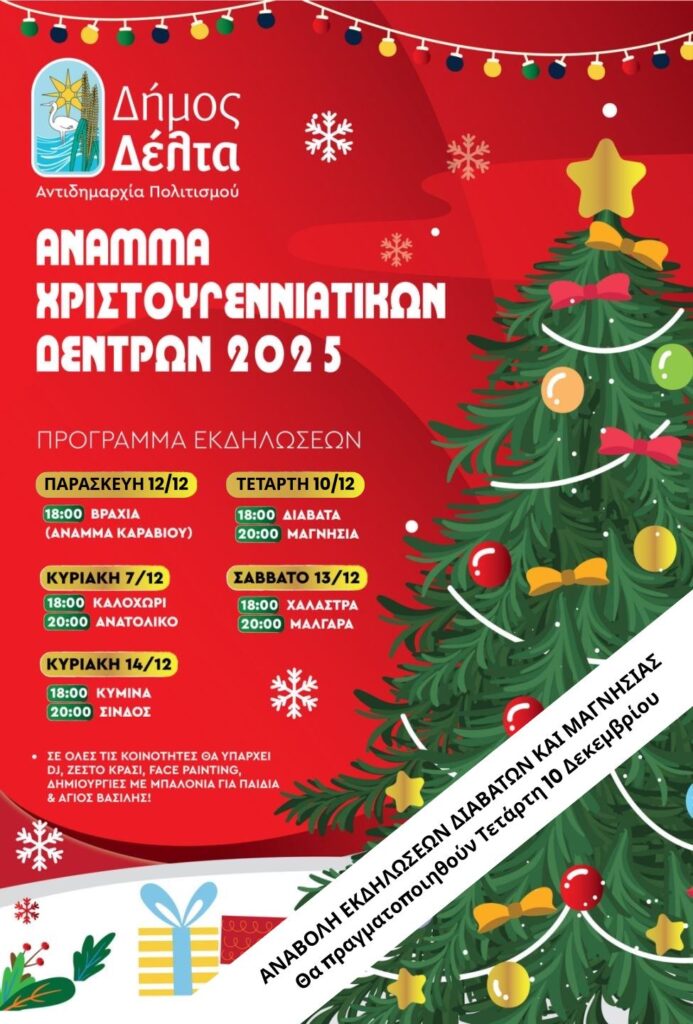 Αναβάλλεται λόγω καιρού το άναμμα των δέντρων σε Διαβατά και Νέα Μαγνησία