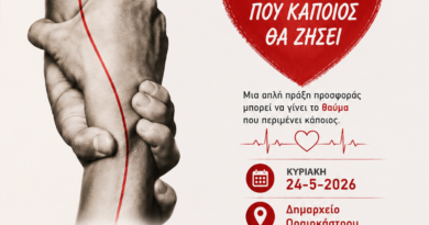 Δ. Ωραιοκάστρου: Εθελοντική αιμοδοσία την Κυριακή 24/5