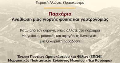 Φεστιβάλ Ποντιακών Εκδηλώσεων Δ. Ωραιοκάστρου: Αναβιώνουν τα Παρχάρια την Τετάρτη, 1 Ιουλίου 2026