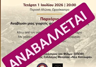 Δήμος Ωραιοκάστρου: Αναβάλλονται τα Παρχάρια