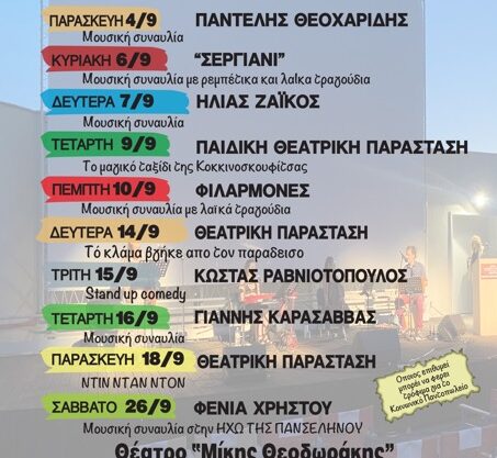 «Ταράτσα στα Δυτικά»: Το μεγάλο φθινοπωρινό Φεστιβάλ Πολιτισμού επιστρέφει δυναμικά στο Δήμο Ελευθερίου Κορδελιού – Ευόσμου